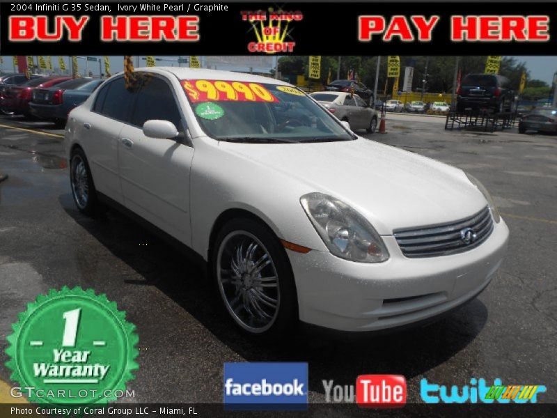 Ivory White Pearl / Graphite 2004 Infiniti G 35 Sedan