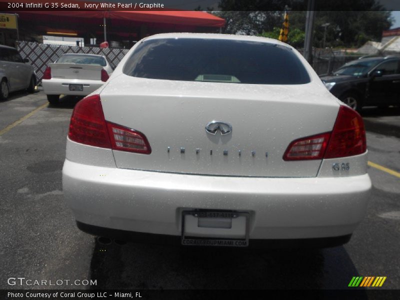 Ivory White Pearl / Graphite 2004 Infiniti G 35 Sedan