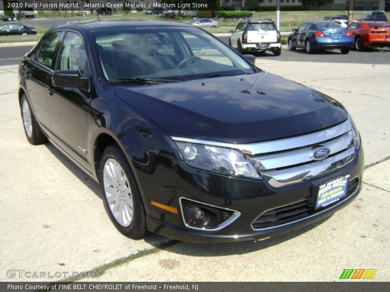 Atlantis Green Metallic / Medium Light Stone 2010 Ford Fusion Hybrid