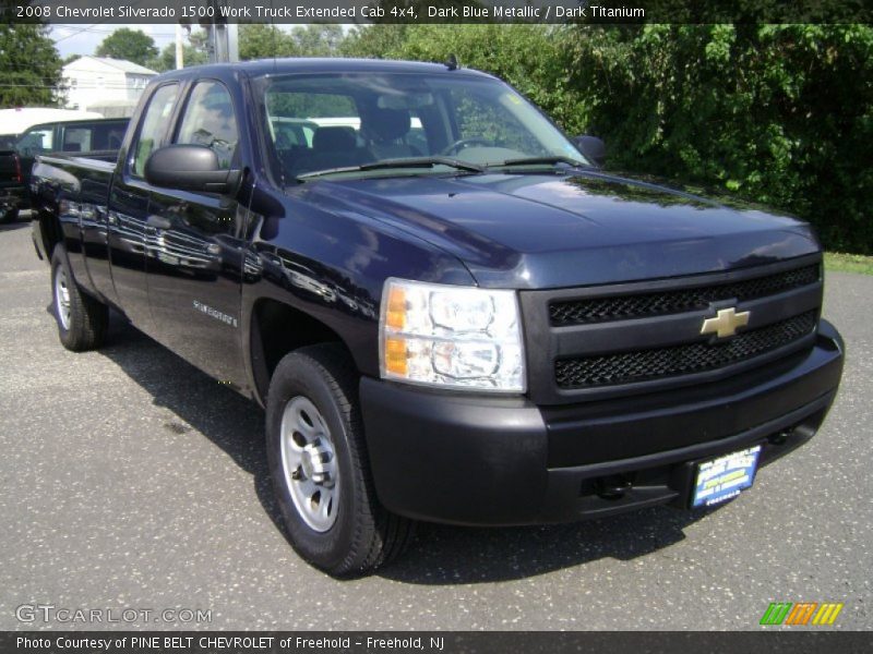 Dark Blue Metallic / Dark Titanium 2008 Chevrolet Silverado 1500 Work Truck Extended Cab 4x4