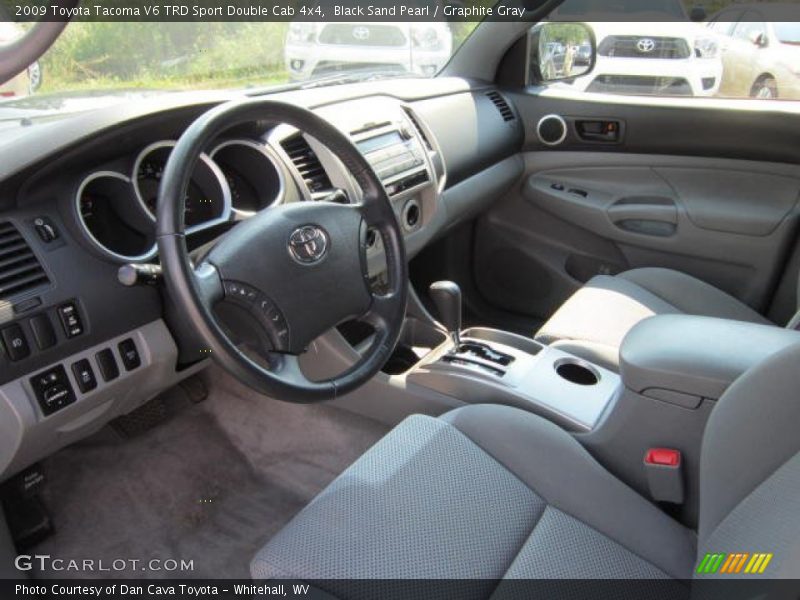 Black Sand Pearl / Graphite Gray 2009 Toyota Tacoma V6 TRD Sport Double Cab 4x4