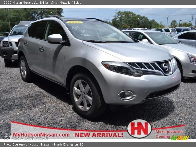 Brilliant Silver Metallic / Beige 2009 Nissan Murano SL