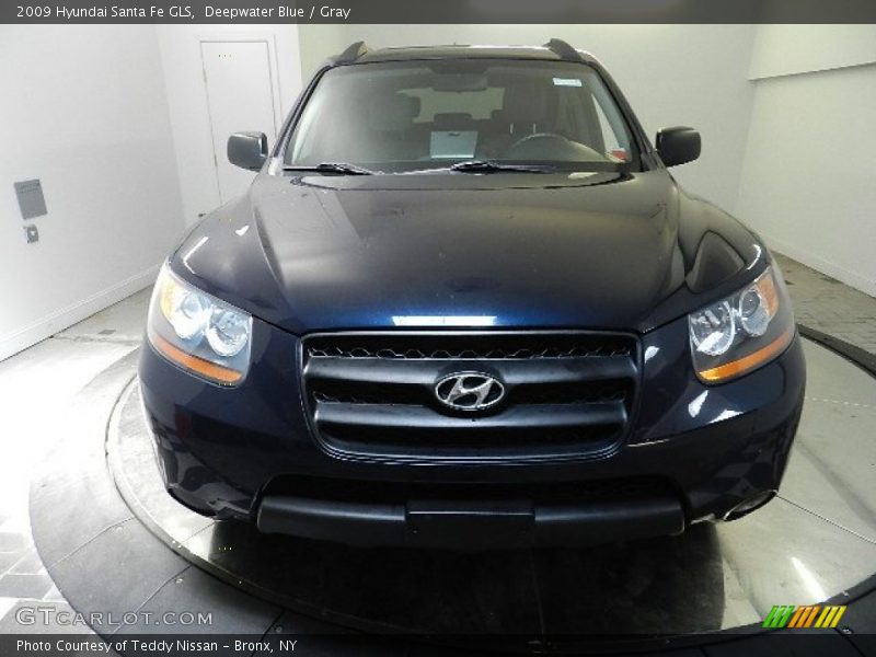 Deepwater Blue / Gray 2009 Hyundai Santa Fe GLS
