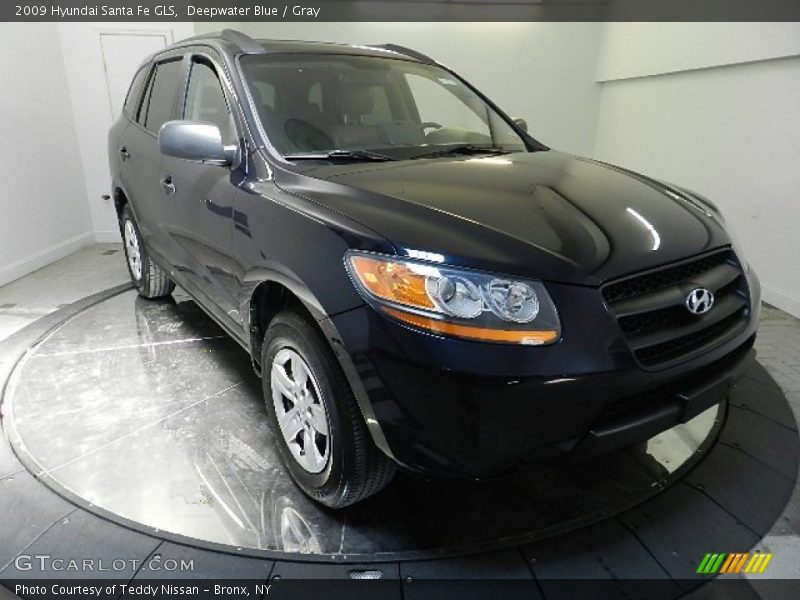 Deepwater Blue / Gray 2009 Hyundai Santa Fe GLS