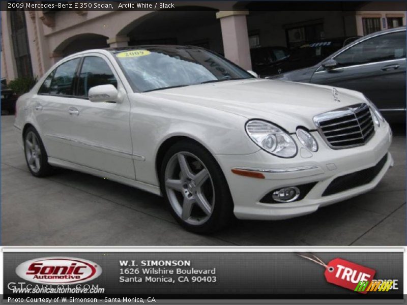 Arctic White / Black 2009 Mercedes-Benz E 350 Sedan