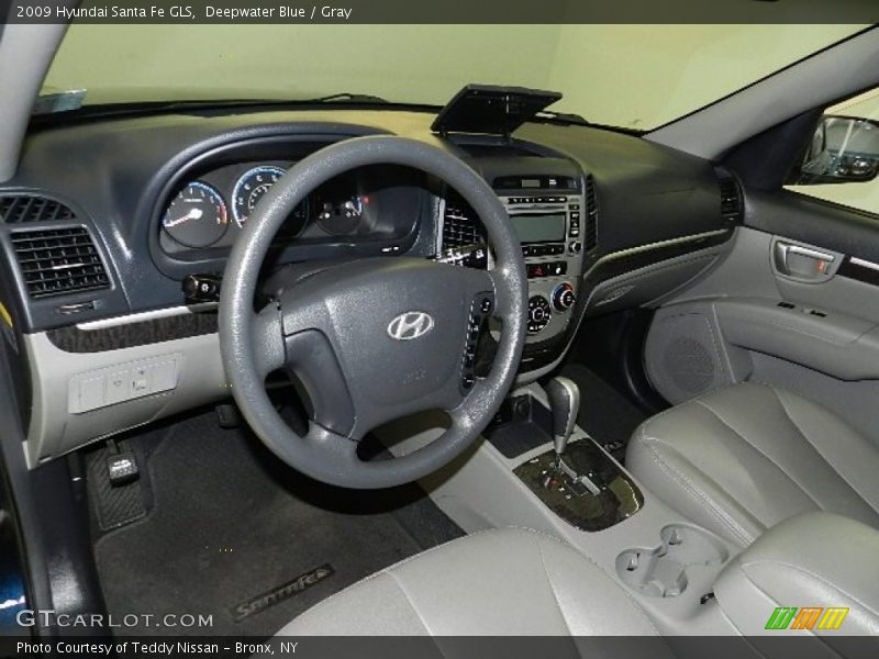 Deepwater Blue / Gray 2009 Hyundai Santa Fe GLS
