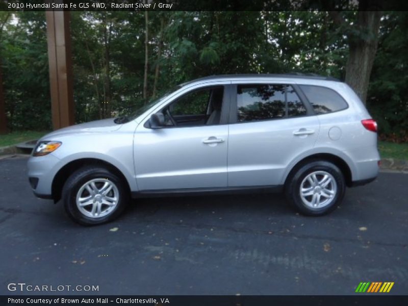 Radiant Silver / Gray 2010 Hyundai Santa Fe GLS 4WD