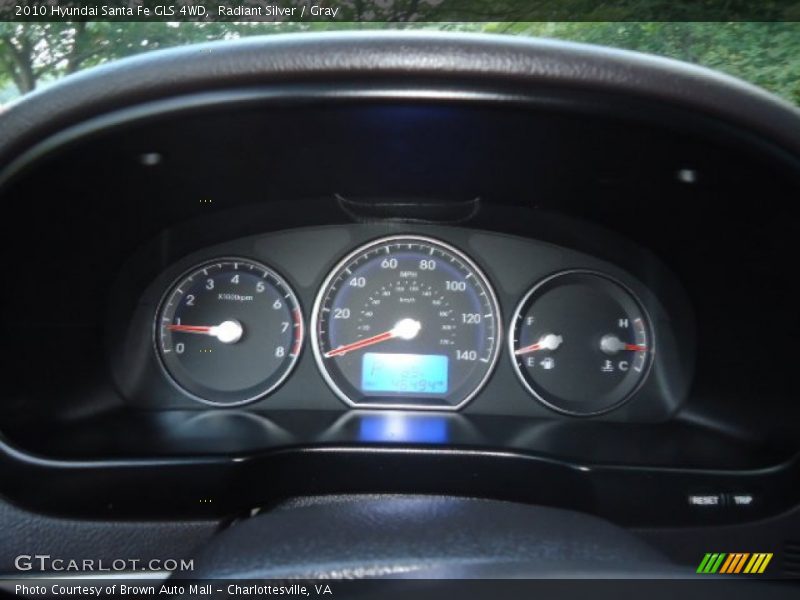 Radiant Silver / Gray 2010 Hyundai Santa Fe GLS 4WD