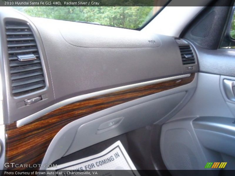 Radiant Silver / Gray 2010 Hyundai Santa Fe GLS 4WD