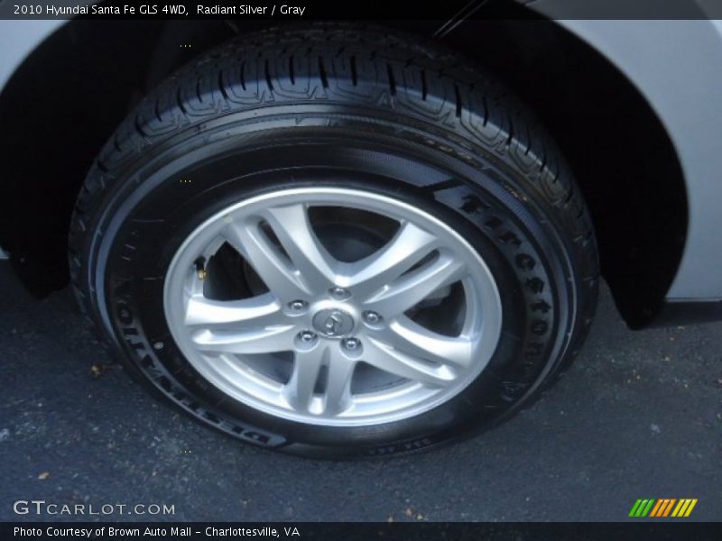 Radiant Silver / Gray 2010 Hyundai Santa Fe GLS 4WD