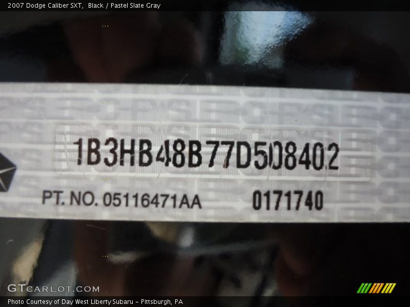 Black / Pastel Slate Gray 2007 Dodge Caliber SXT