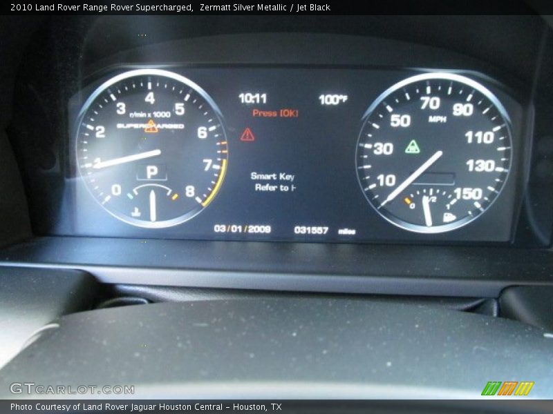 Zermatt Silver Metallic / Jet Black 2010 Land Rover Range Rover Supercharged