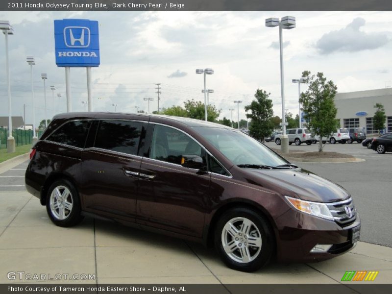 Dark Cherry Pearl / Beige 2011 Honda Odyssey Touring Elite