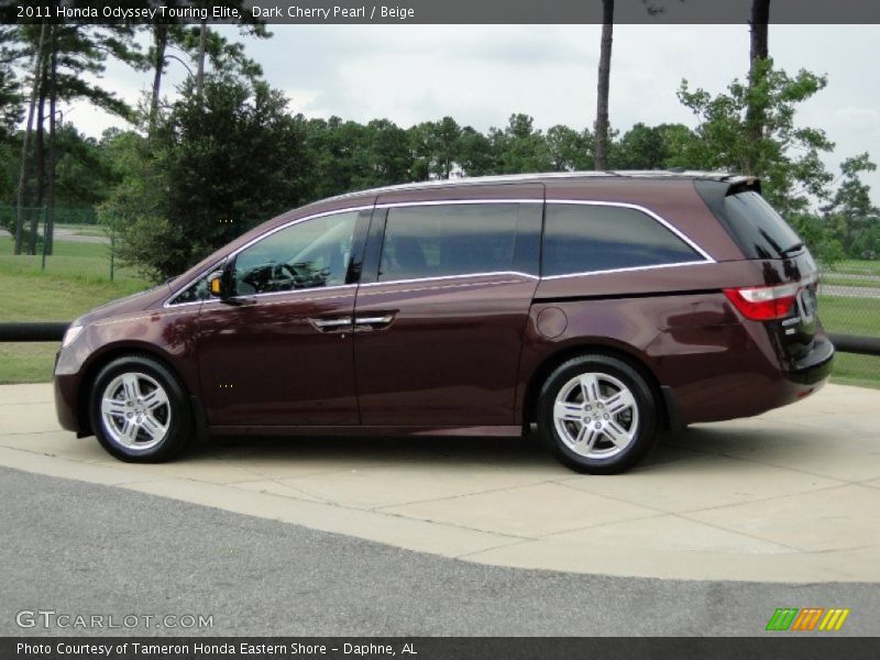 Dark Cherry Pearl / Beige 2011 Honda Odyssey Touring Elite
