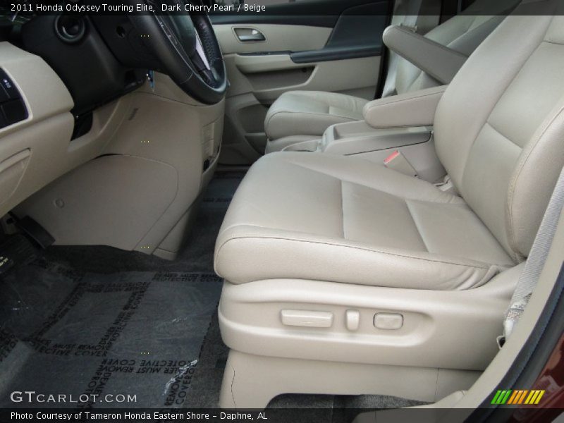 Dark Cherry Pearl / Beige 2011 Honda Odyssey Touring Elite