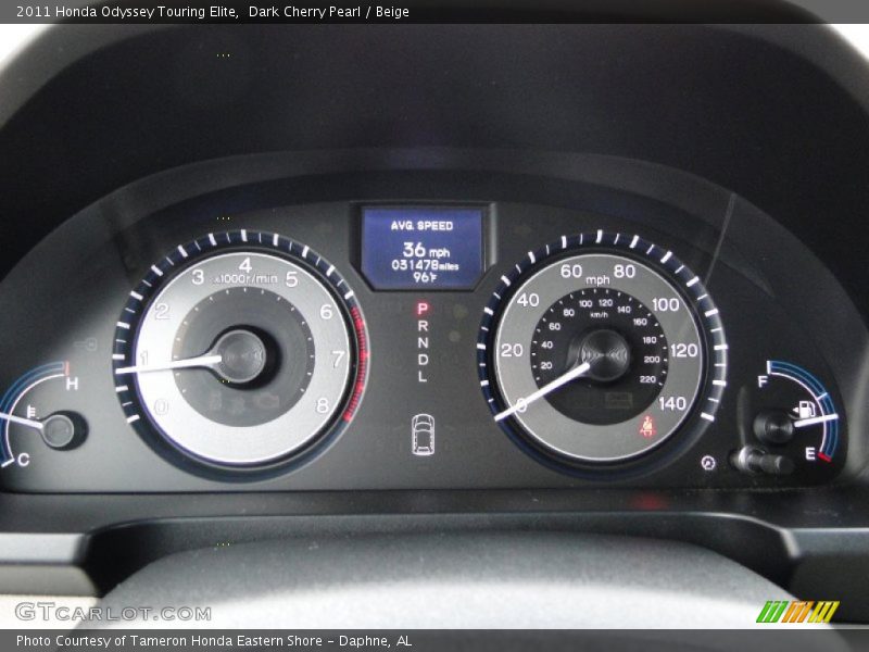  2011 Odyssey Touring Elite Touring Elite Gauges