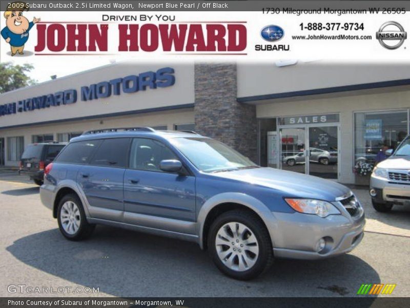 Newport Blue Pearl / Off Black 2009 Subaru Outback 2.5i Limited Wagon