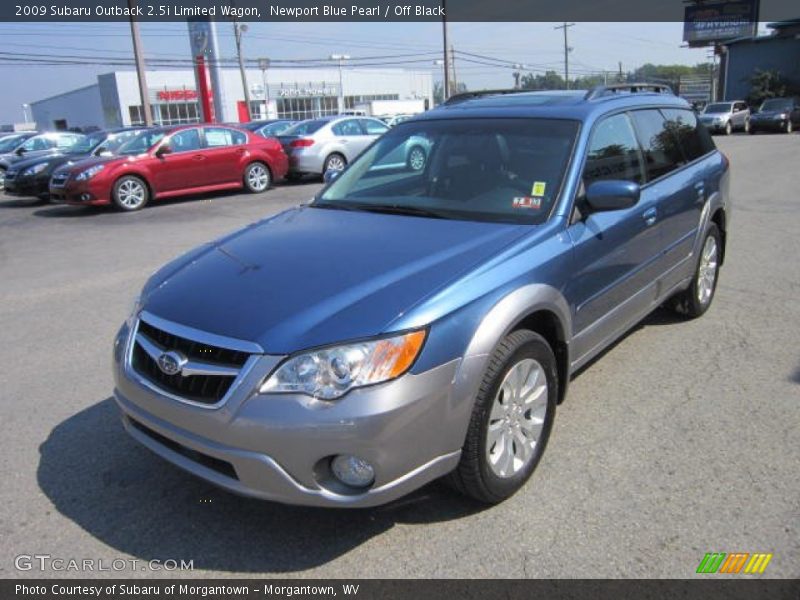 Newport Blue Pearl / Off Black 2009 Subaru Outback 2.5i Limited Wagon