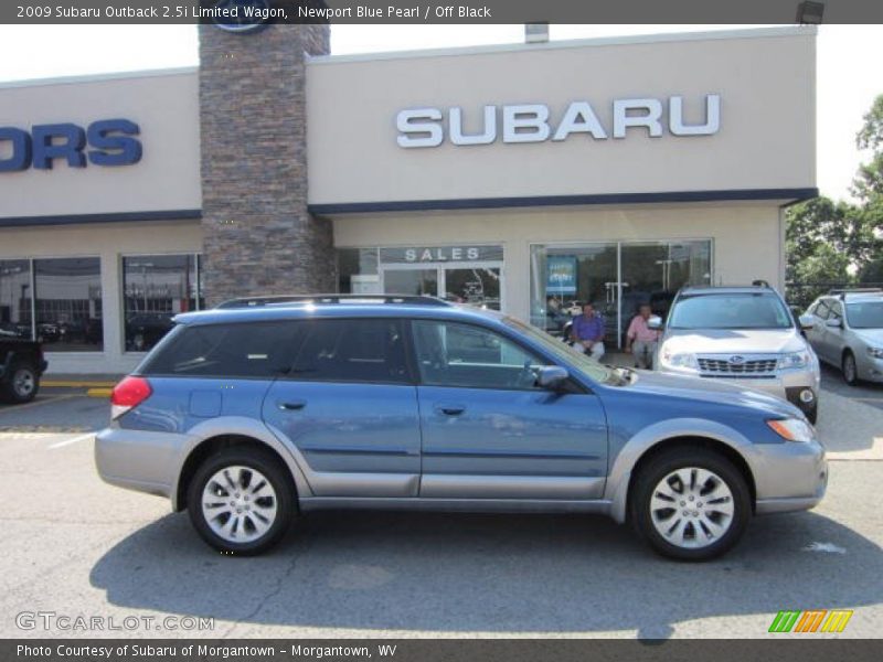 Newport Blue Pearl / Off Black 2009 Subaru Outback 2.5i Limited Wagon