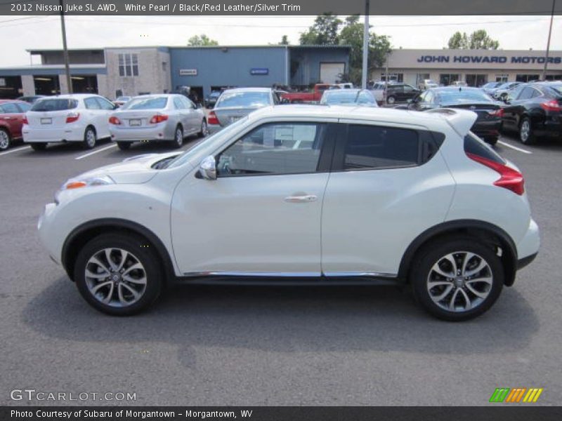 White Pearl / Black/Red Leather/Silver Trim 2012 Nissan Juke SL AWD
