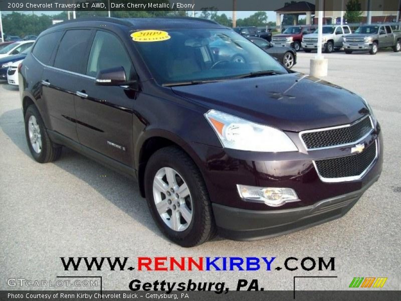 Dark Cherry Metallic / Ebony 2009 Chevrolet Traverse LT AWD