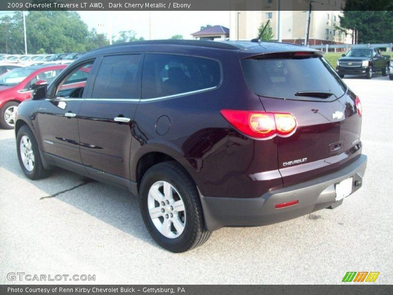 Dark Cherry Metallic / Ebony 2009 Chevrolet Traverse LT AWD