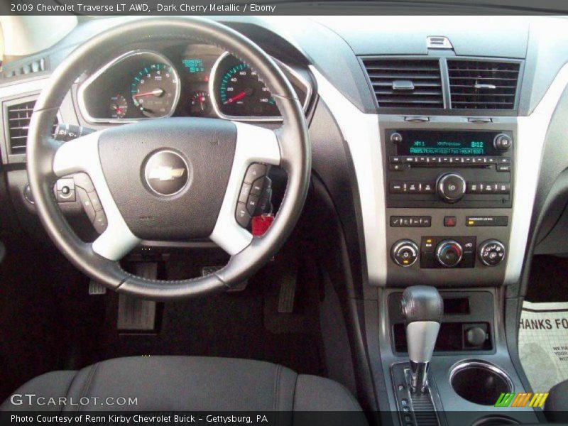 Dark Cherry Metallic / Ebony 2009 Chevrolet Traverse LT AWD