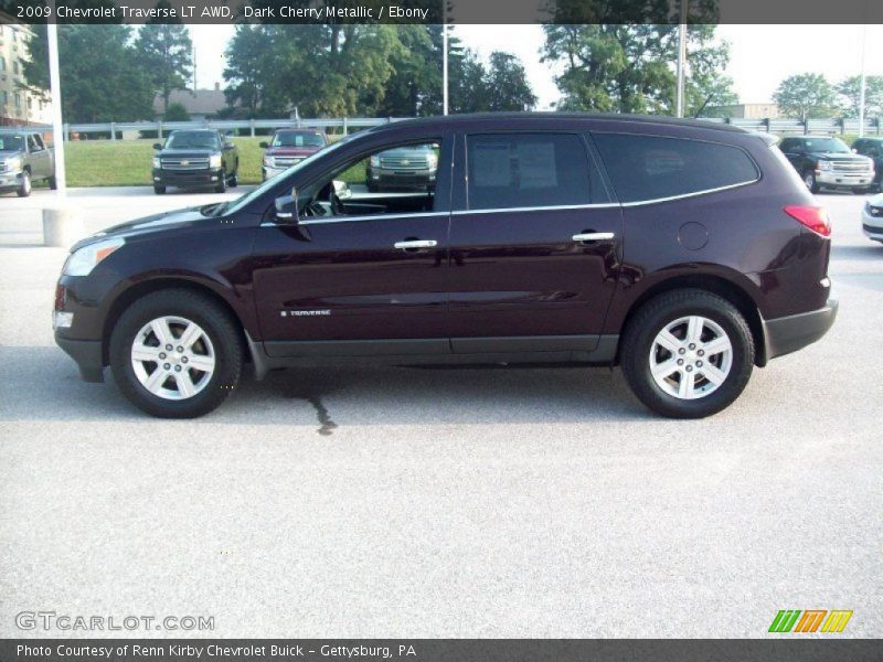 Dark Cherry Metallic / Ebony 2009 Chevrolet Traverse LT AWD
