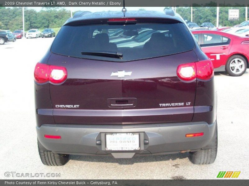 Dark Cherry Metallic / Ebony 2009 Chevrolet Traverse LT AWD