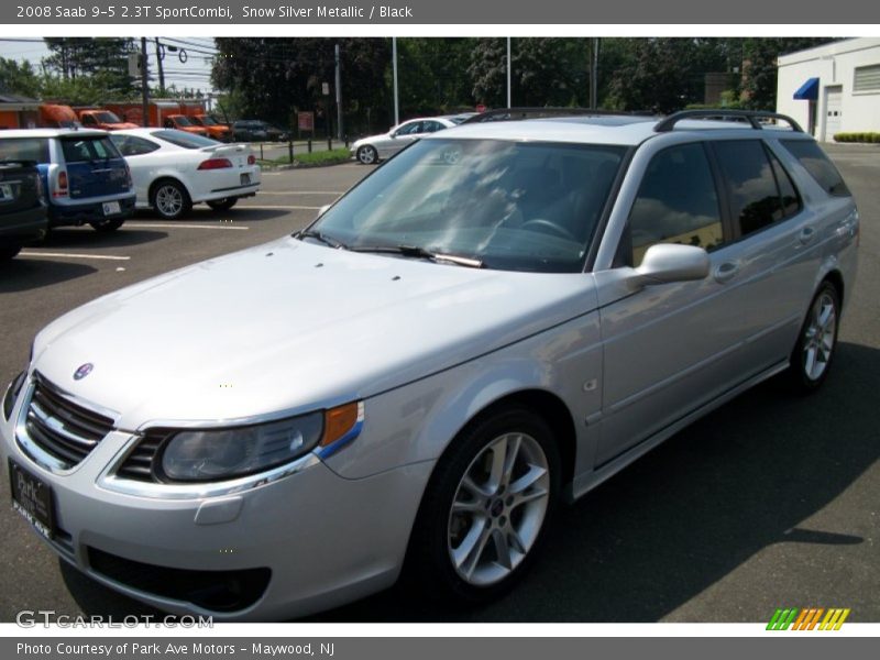 Snow Silver Metallic / Black 2008 Saab 9-5 2.3T SportCombi