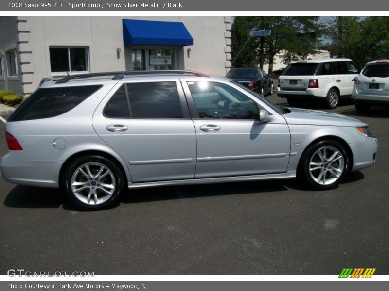Snow Silver Metallic / Black 2008 Saab 9-5 2.3T SportCombi