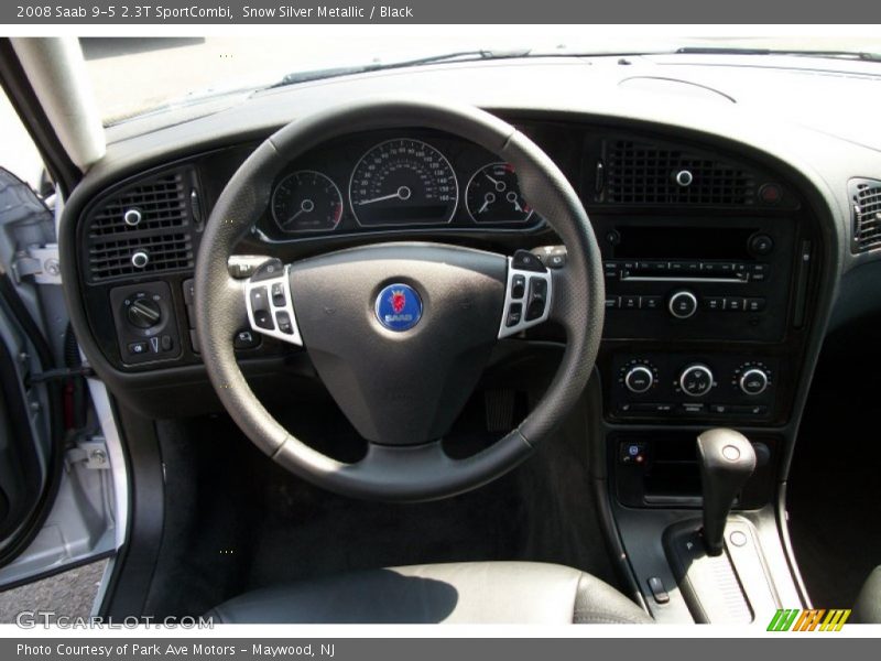 Snow Silver Metallic / Black 2008 Saab 9-5 2.3T SportCombi