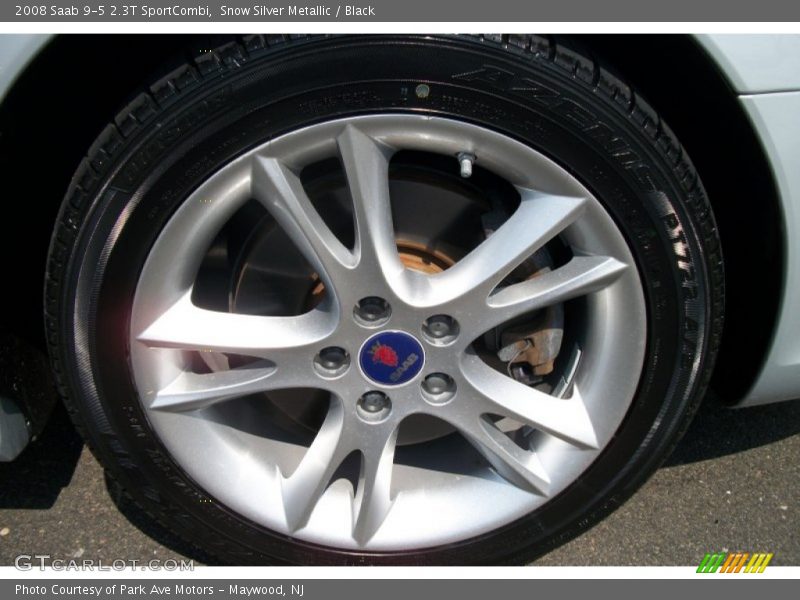 Snow Silver Metallic / Black 2008 Saab 9-5 2.3T SportCombi