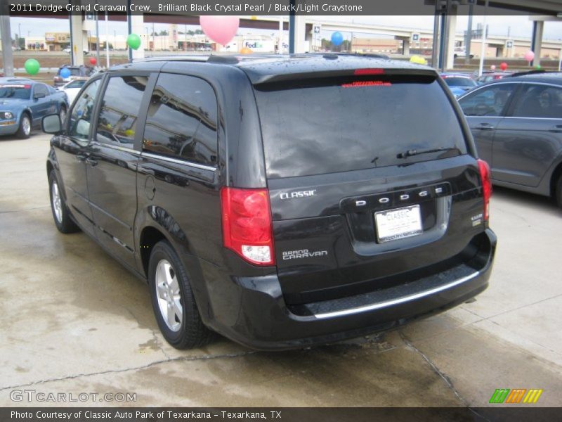 Brilliant Black Crystal Pearl / Black/Light Graystone 2011 Dodge Grand Caravan Crew