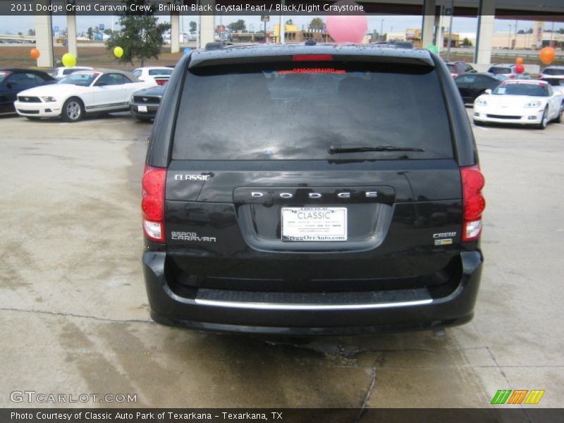 Brilliant Black Crystal Pearl / Black/Light Graystone 2011 Dodge Grand Caravan Crew