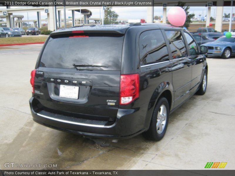 Brilliant Black Crystal Pearl / Black/Light Graystone 2011 Dodge Grand Caravan Crew