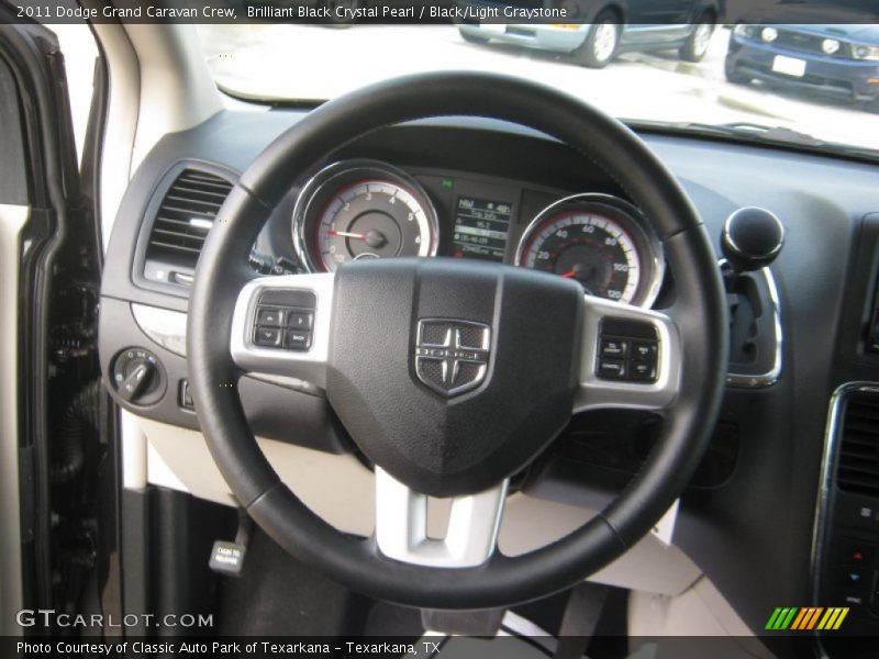 Brilliant Black Crystal Pearl / Black/Light Graystone 2011 Dodge Grand Caravan Crew