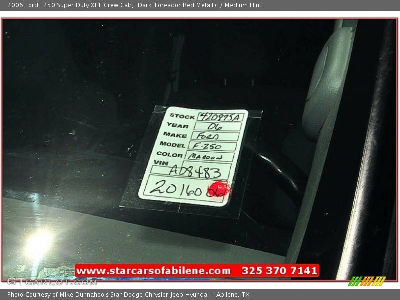 Dark Toreador Red Metallic / Medium Flint 2006 Ford F250 Super Duty XLT Crew Cab