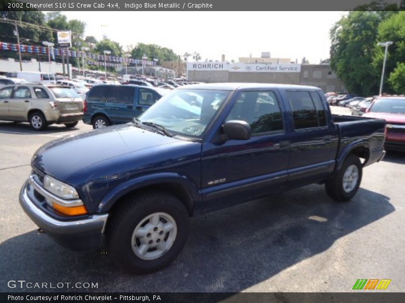 Indigo Blue Metallic / Graphite 2002 Chevrolet S10 LS Crew Cab 4x4