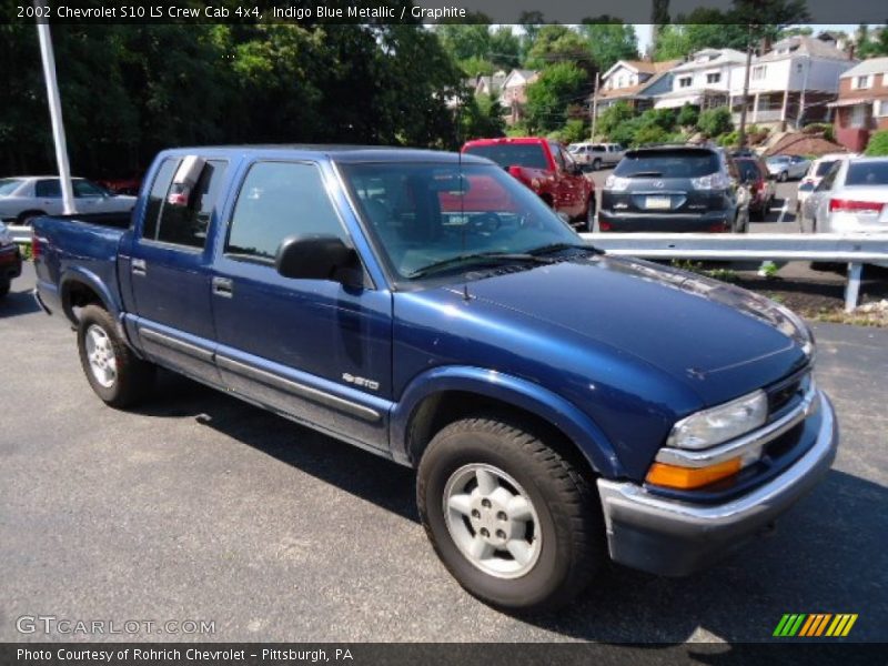 Indigo Blue Metallic / Graphite 2002 Chevrolet S10 LS Crew Cab 4x4