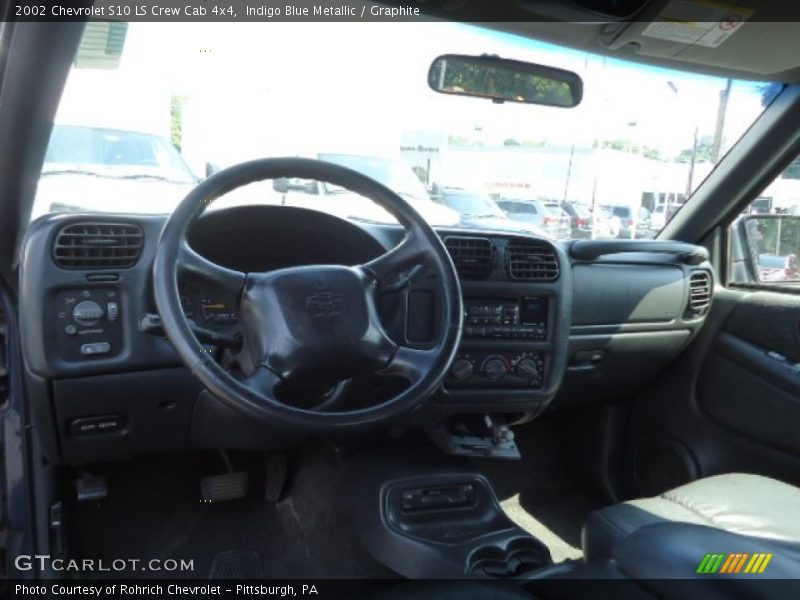 Indigo Blue Metallic / Graphite 2002 Chevrolet S10 LS Crew Cab 4x4