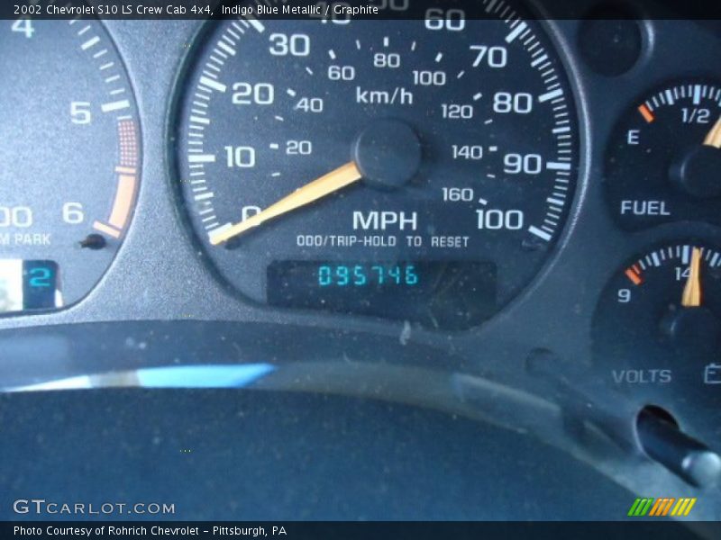 Indigo Blue Metallic / Graphite 2002 Chevrolet S10 LS Crew Cab 4x4