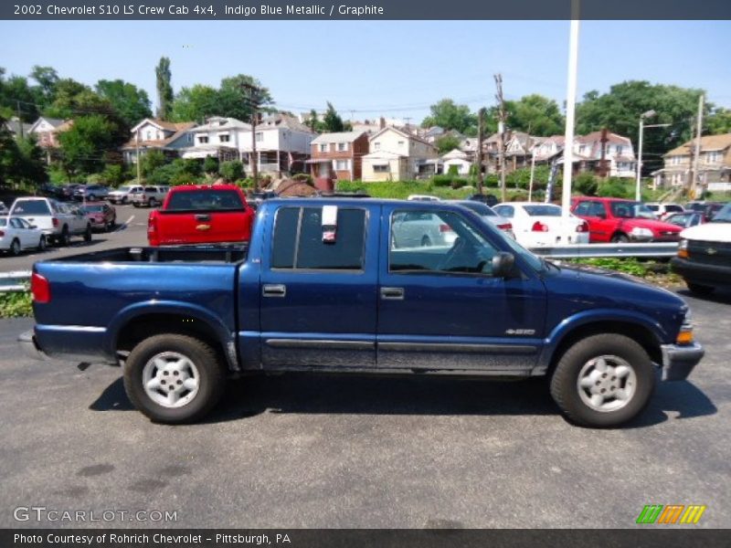 Indigo Blue Metallic / Graphite 2002 Chevrolet S10 LS Crew Cab 4x4