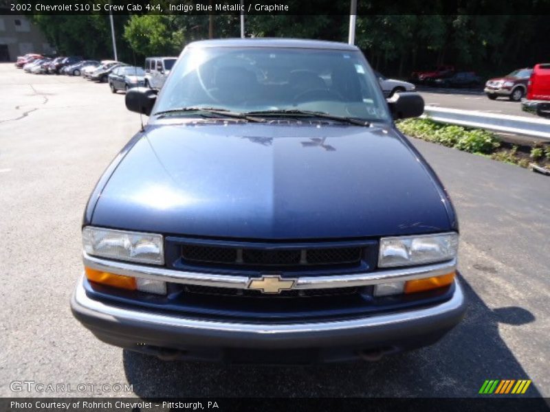 Indigo Blue Metallic / Graphite 2002 Chevrolet S10 LS Crew Cab 4x4