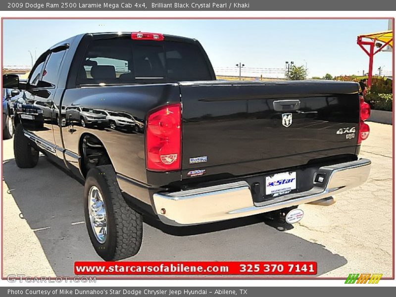 Brilliant Black Crystal Pearl / Khaki 2009 Dodge Ram 2500 Laramie Mega Cab 4x4