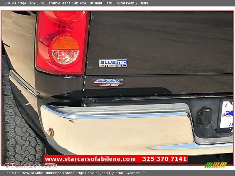 Brilliant Black Crystal Pearl / Khaki 2009 Dodge Ram 2500 Laramie Mega Cab 4x4