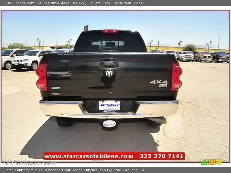 Brilliant Black Crystal Pearl / Khaki 2009 Dodge Ram 2500 Laramie Mega Cab 4x4