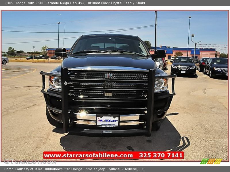 Brilliant Black Crystal Pearl / Khaki 2009 Dodge Ram 2500 Laramie Mega Cab 4x4