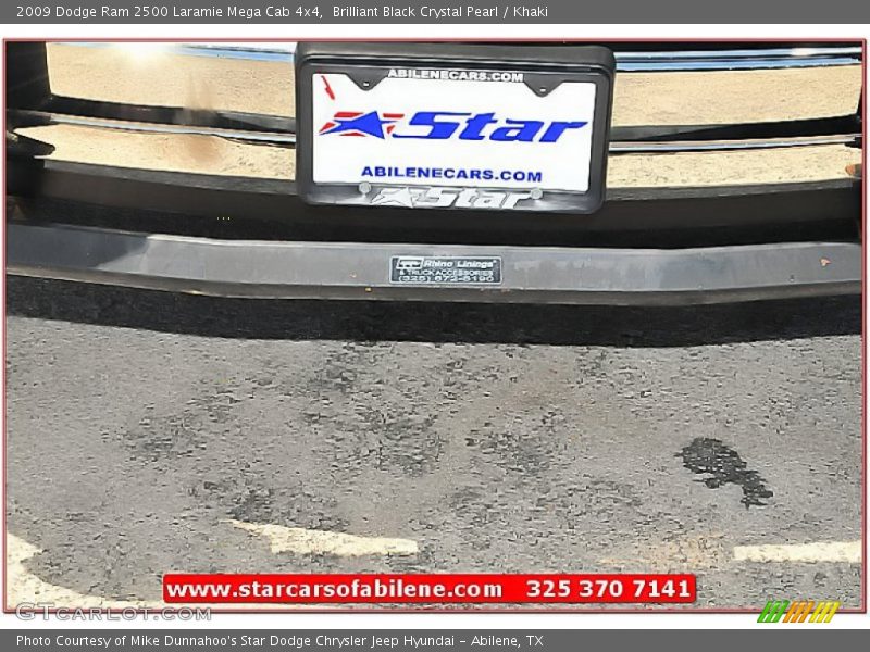 Brilliant Black Crystal Pearl / Khaki 2009 Dodge Ram 2500 Laramie Mega Cab 4x4