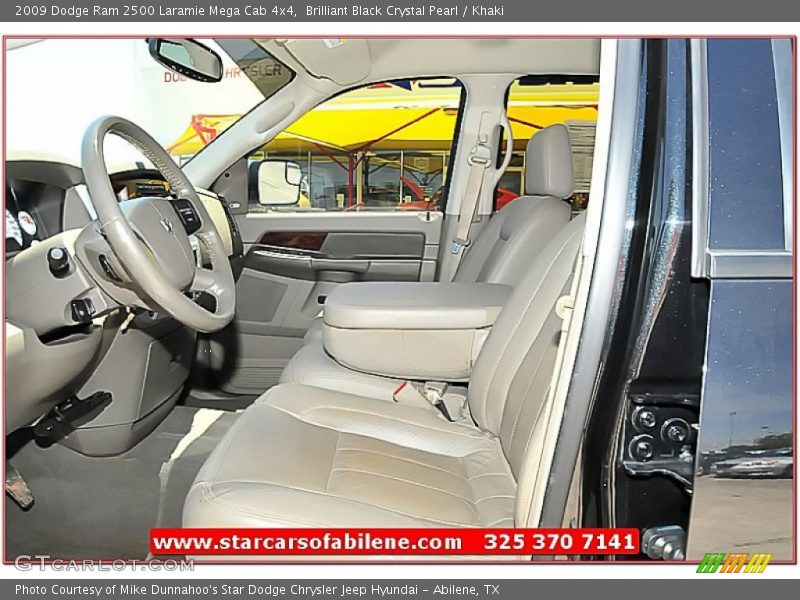 Brilliant Black Crystal Pearl / Khaki 2009 Dodge Ram 2500 Laramie Mega Cab 4x4